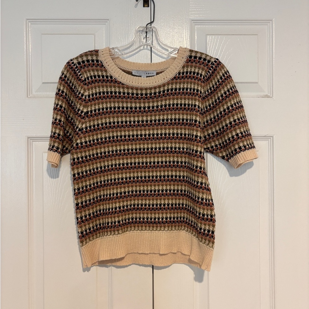 NWT Striped Short Sleeve Sweater